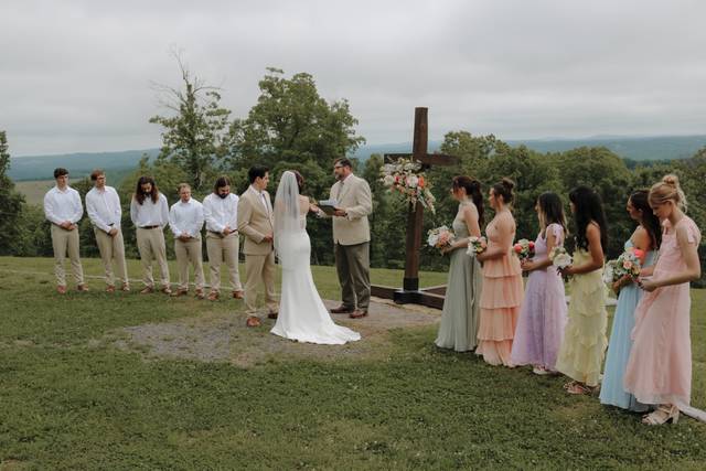 Wedding area cross arch