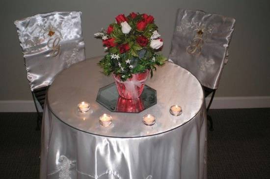 For those who do not want the traditional wedding party table, the sweetheart table is the perfect alternative.  Especially nice for a wedding party that has loved ones they may want to sit with.