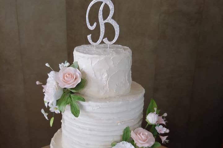 Buttercream with sugar flowers
