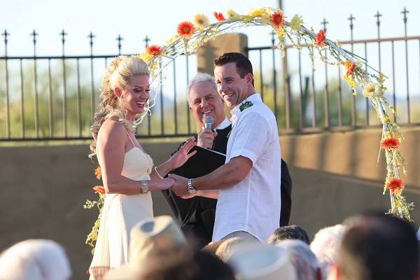 The bride and groom