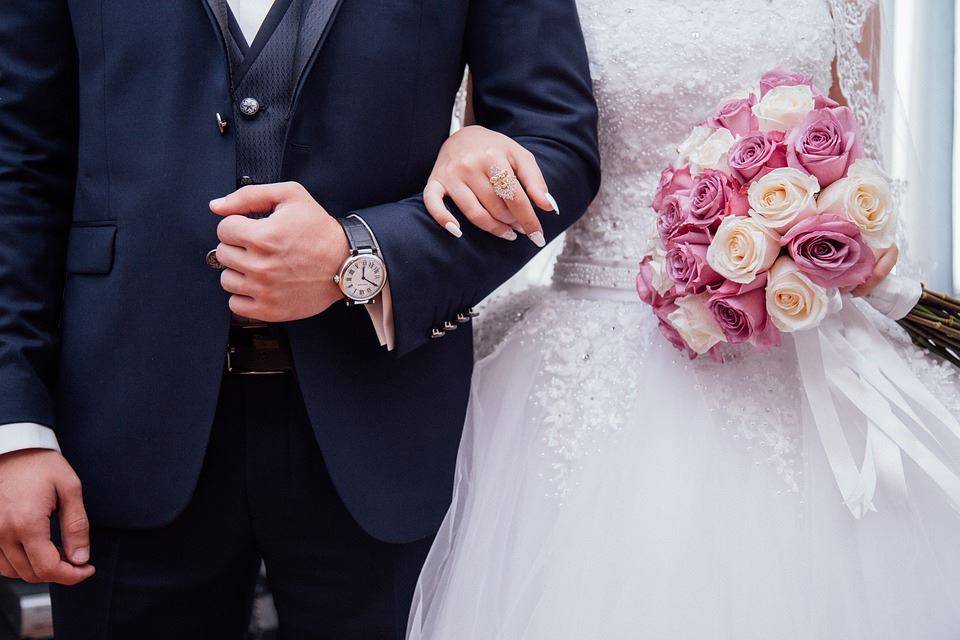 The bride and groom