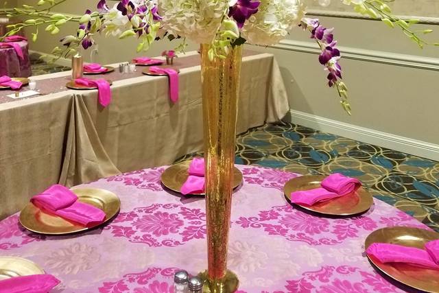 Orchid hydrangea centerpiece