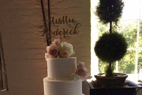 Blush cake decor