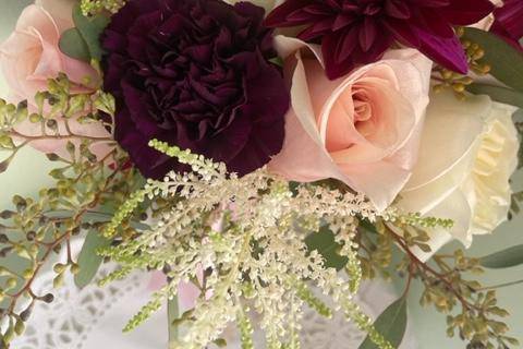 Burgundy/blush bouquet