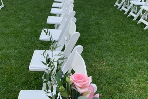 Pink rose chair accent