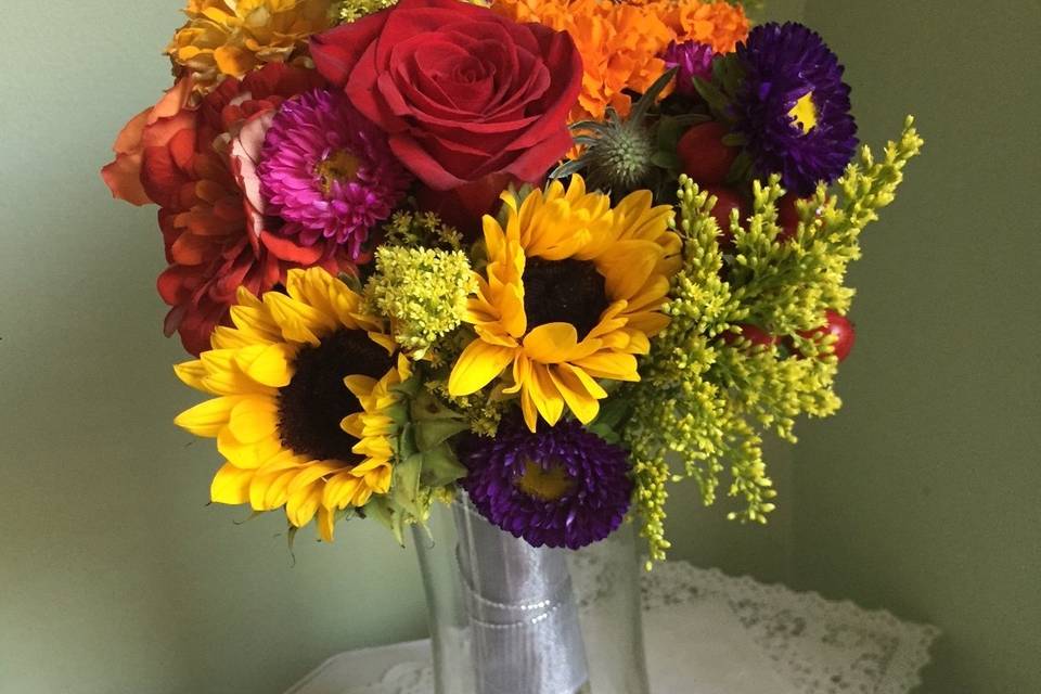 Colorful autumn bouquet