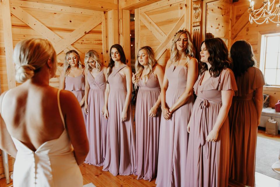 Bride and bridesmaids