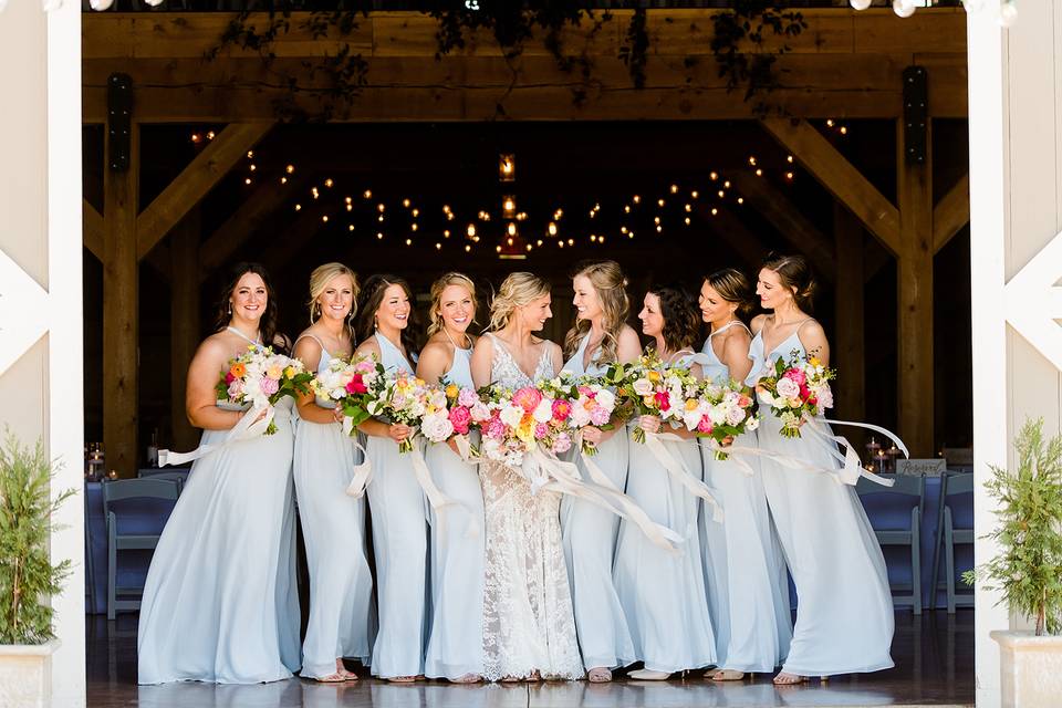 Bride and bridesmaids