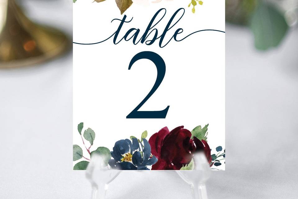 Table numbers