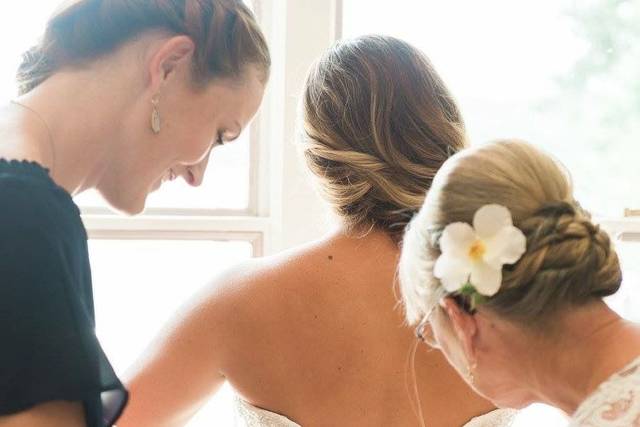 The bride getting ready