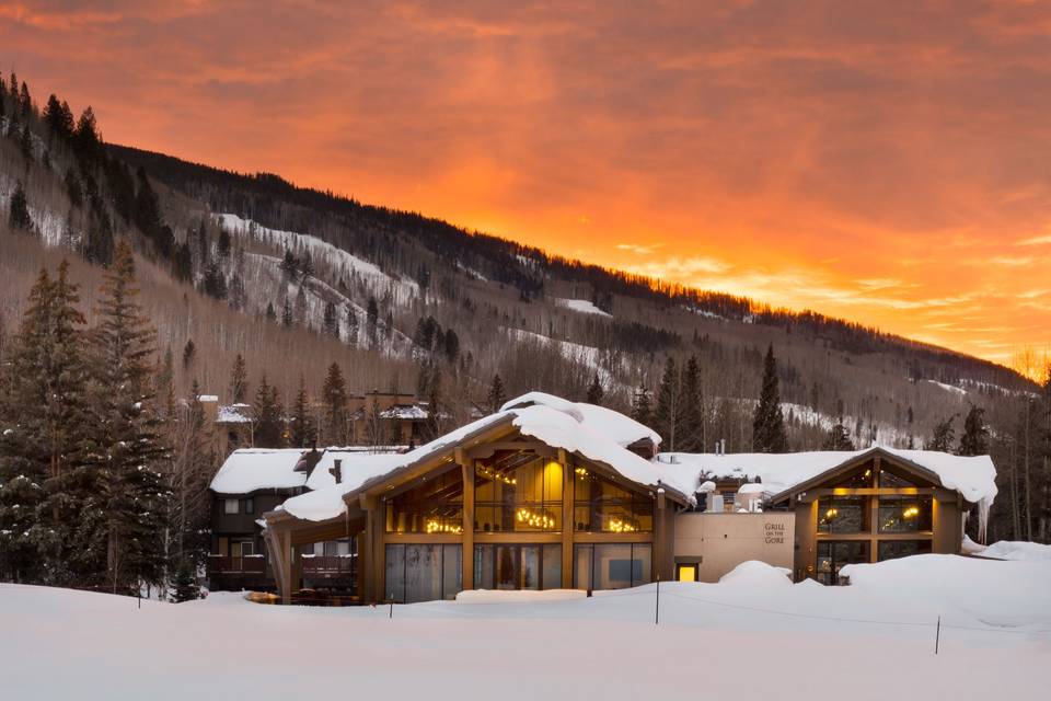 Beautiful alpenglow is a common occurrence over the Vail Golf & Nordic Center