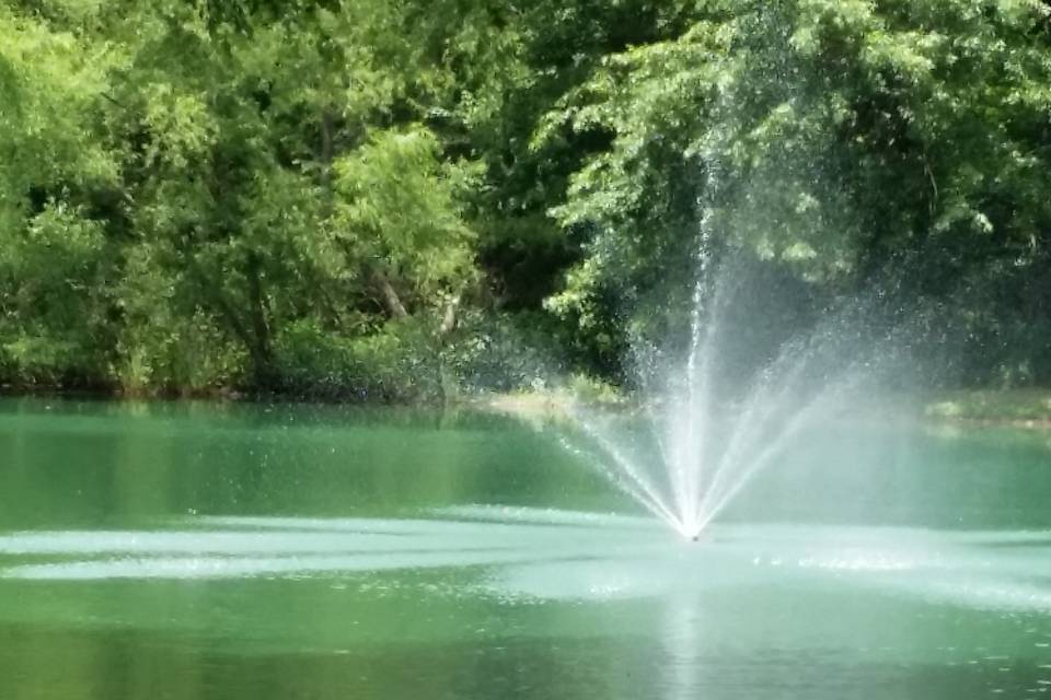 The fountain on the lake