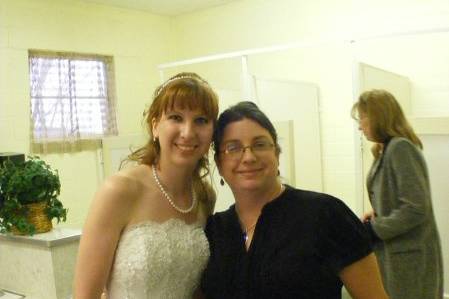 Bride with Jeanie before she walks down :)