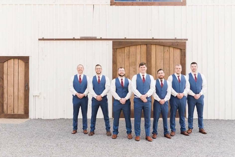 The groom with his groomsmen