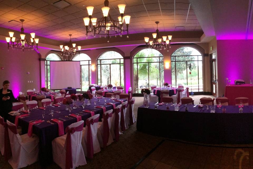 Reception set up and lighting