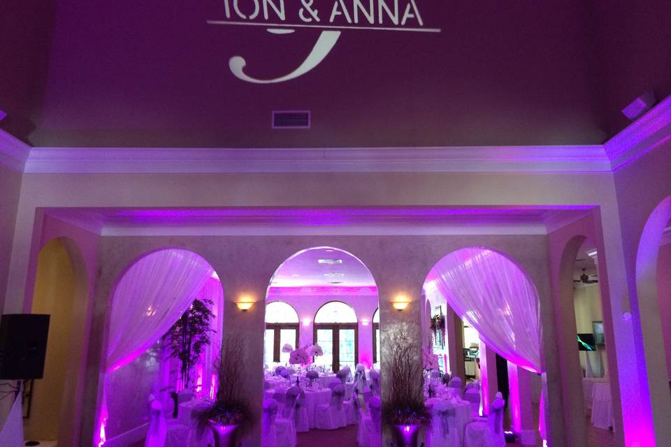 Uplighting and monogram