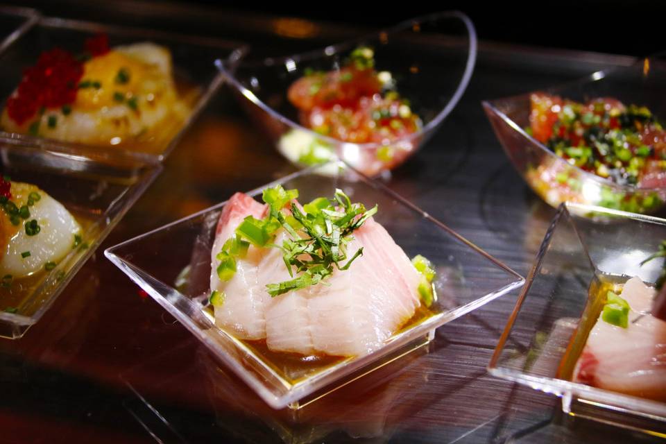 Hamachi sashimi with ponzu