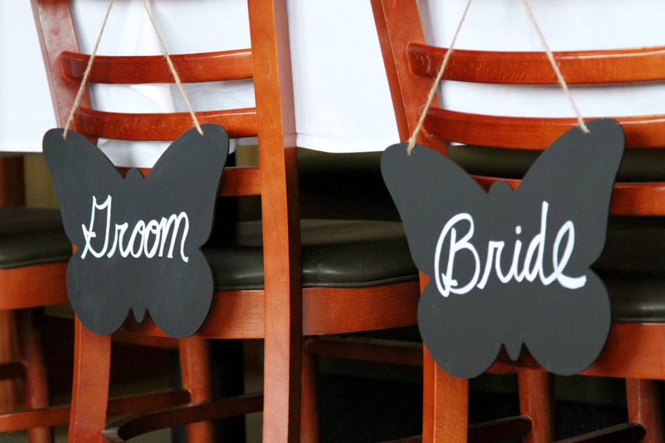 Bride & Groom signs