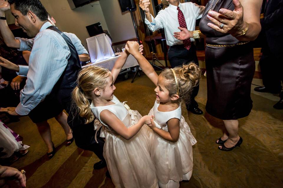 Flower girls dancing