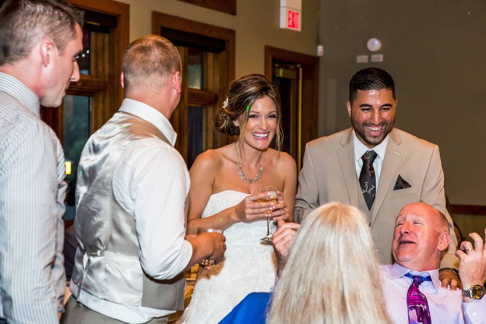 Bride & Groom enjoying the company of their guests