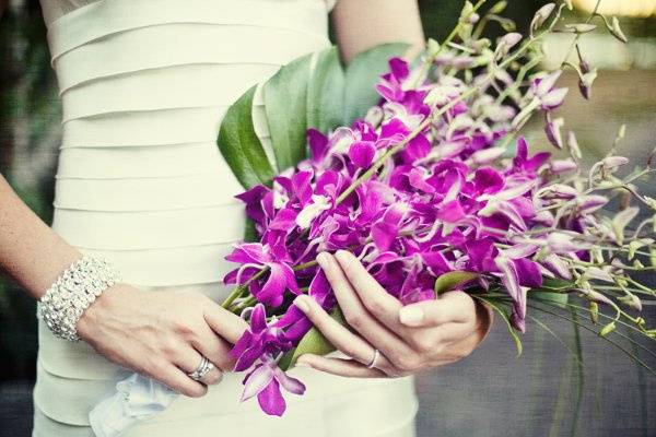 white and purple wedding