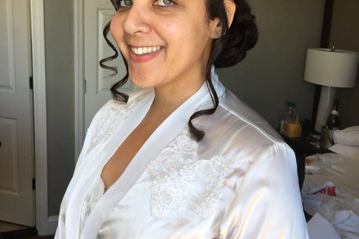 Curly Bun for Bride