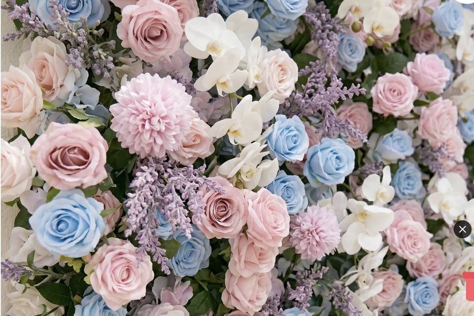 Pastel Bloom flower wall