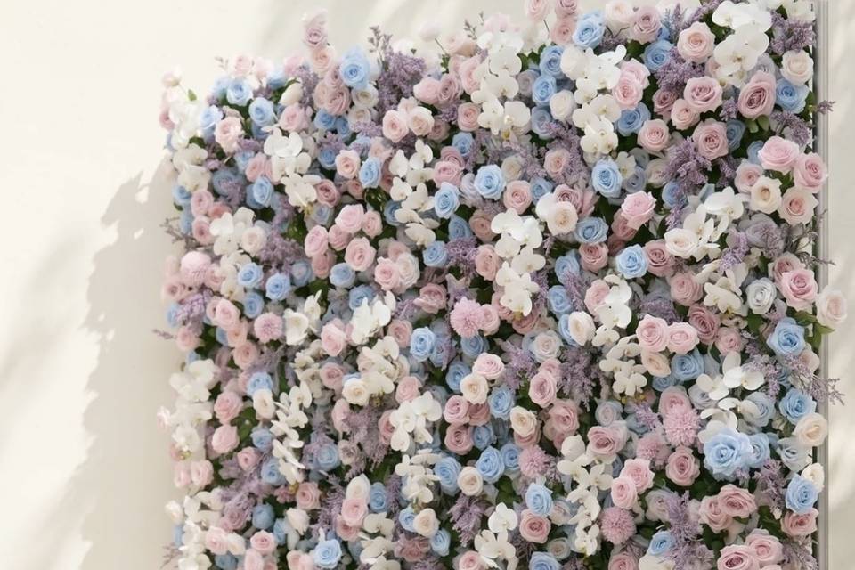 Pastel Bloom flower wall