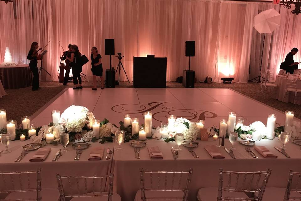 Table setup with candles