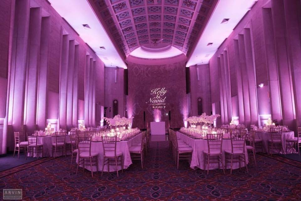 Beautiful pink uplighting