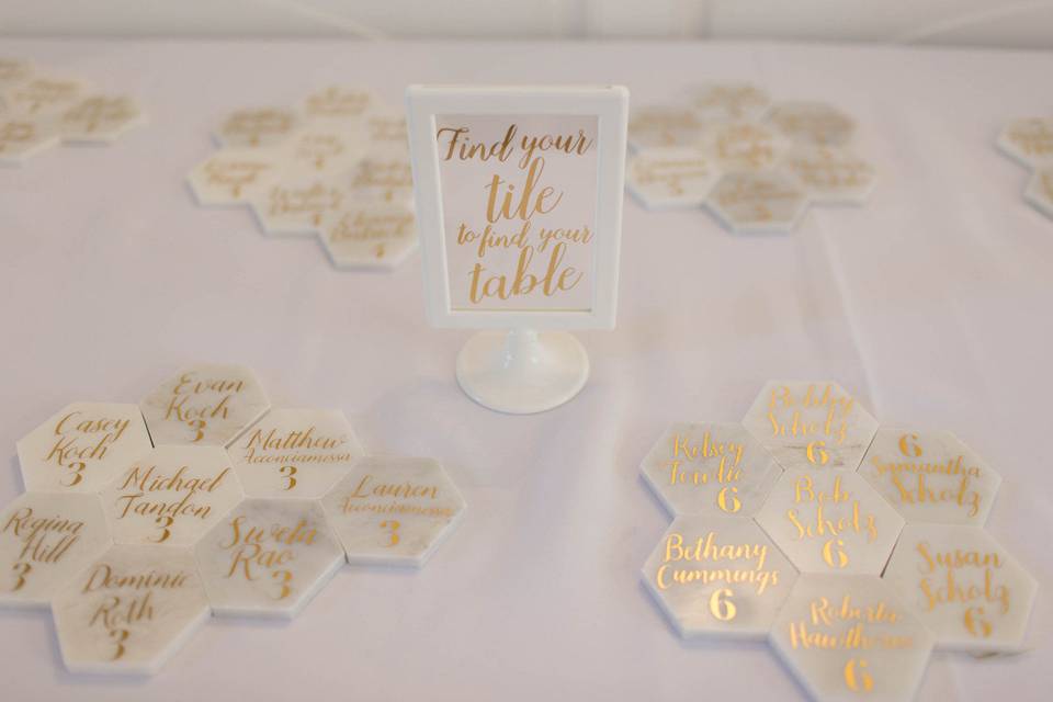TILE ESCORT CARDS AND SIGNS