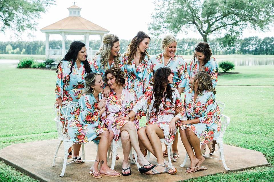 Beautiful bride and bridesmaid