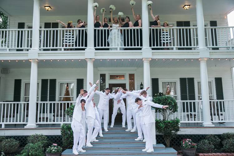 Fun military wedding photo