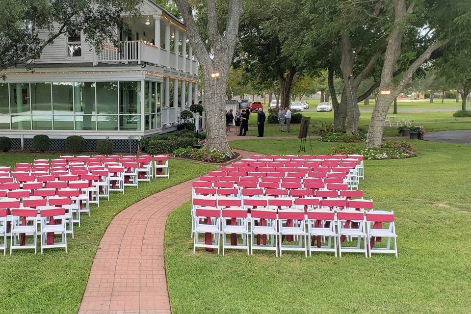 Outdoor ceremony near lake