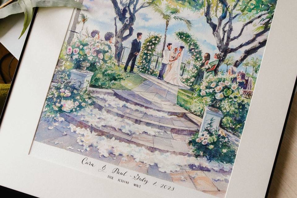 Watercolor Wedding Portrait