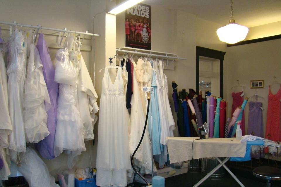 This is the pressing area where Melissa puts the final touches on your gown.