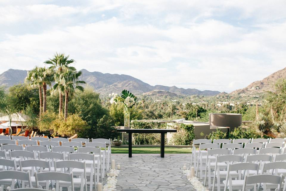 Wedding site with a view