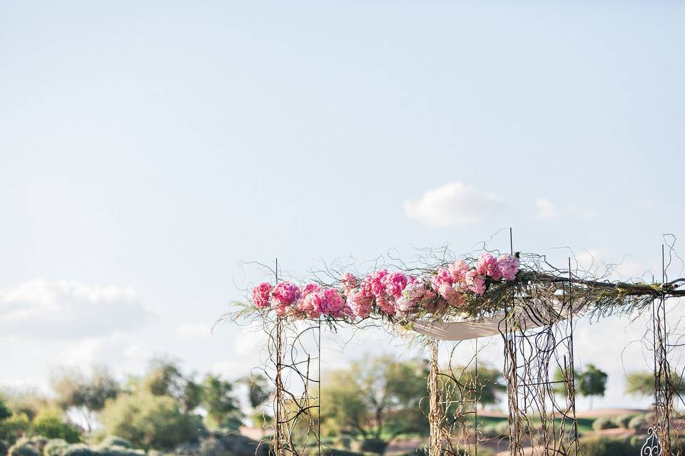 Floral arbor decor