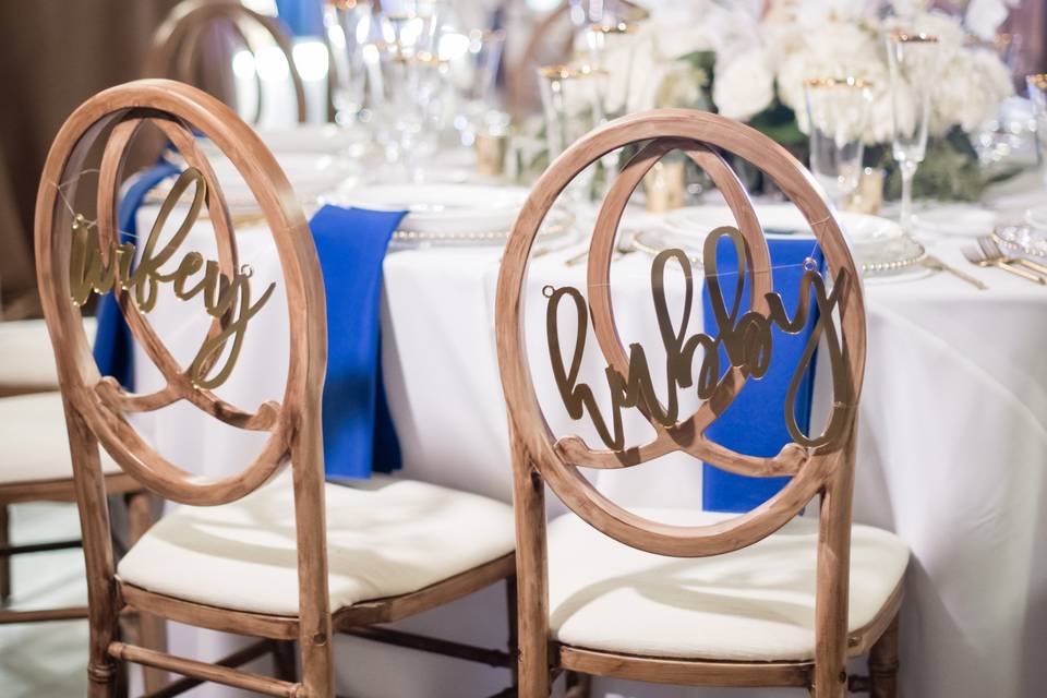 Bride and groom seating