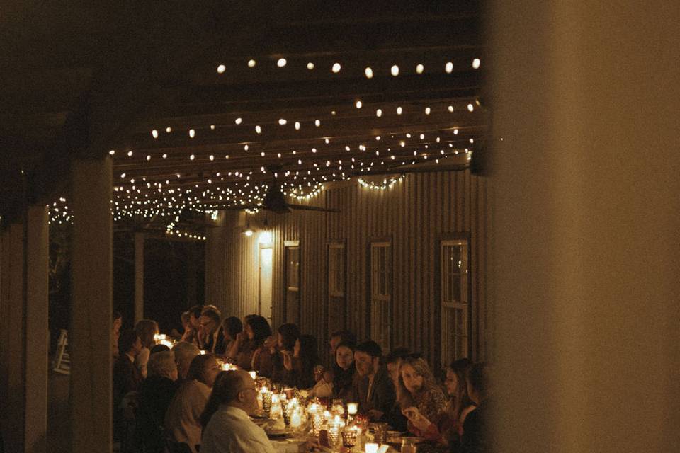 Intimate porch dinner