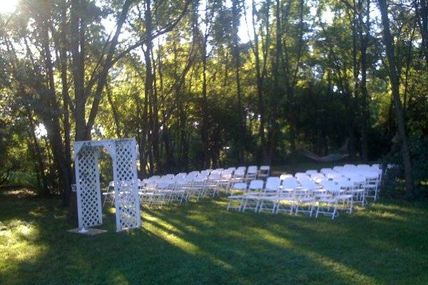 Outdoor wedding setup