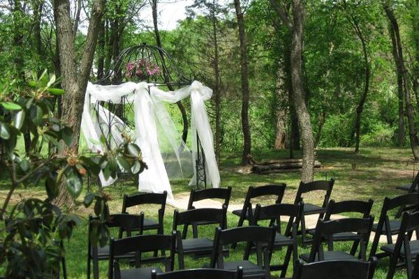 Outdoor wedding setup