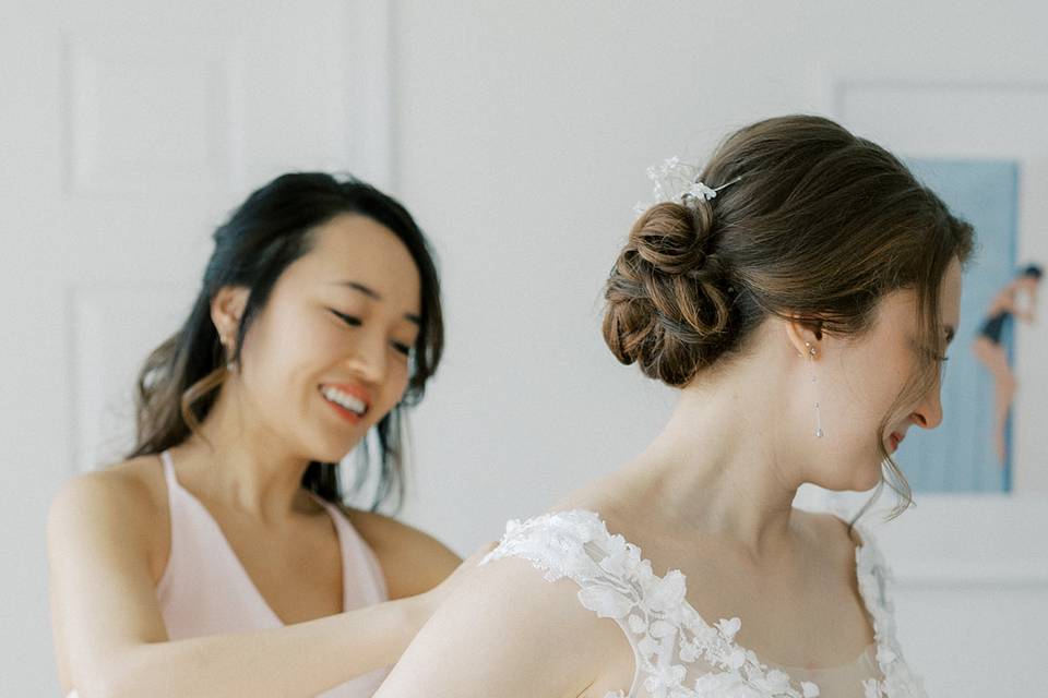 Bridal hair and bridal makeup