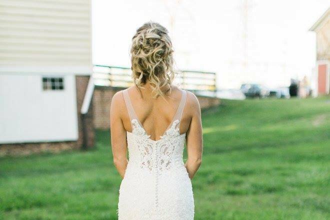 Textured low updo