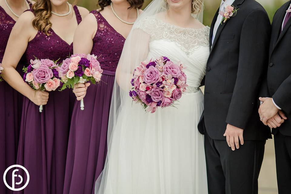 Purple wedding bouquets