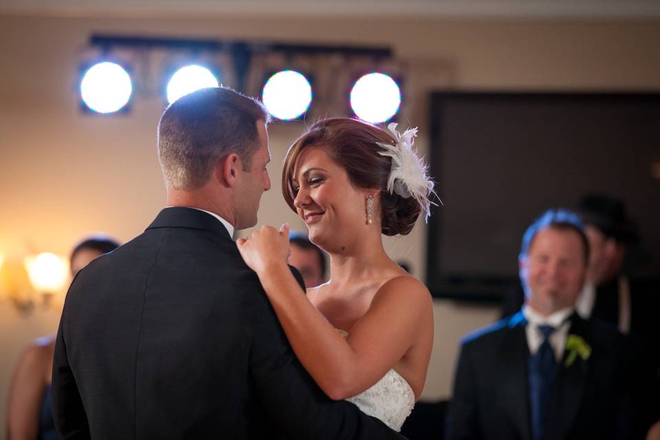 Newlyweds dancing