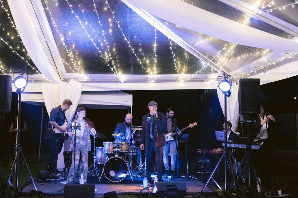 Clear Tent w Stage at Night