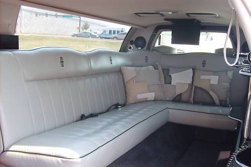 8 passenger Lincoln town car stretch inside