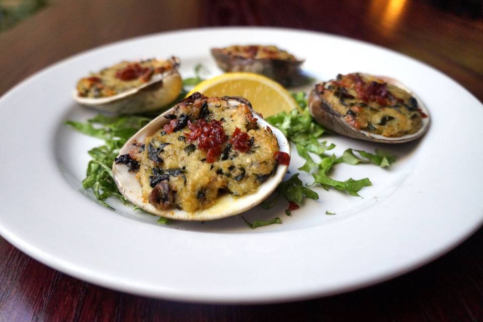 Baked Clams appetizer.