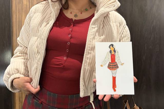 Festive guest with portrait